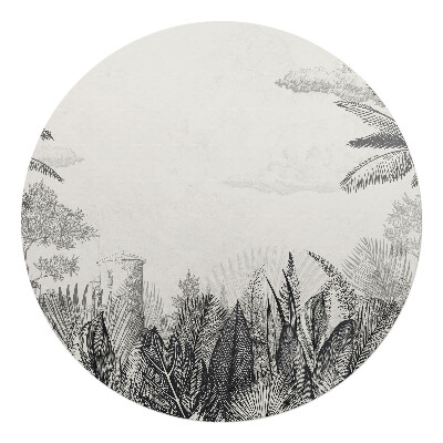 Podkładka pod krzesło obrotowe okrągła Tropikalna ilustracja