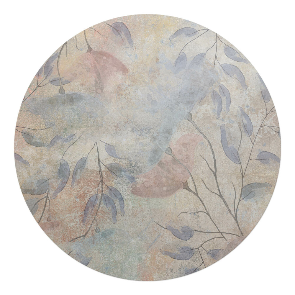 Podkładka pod krzesło okrągła Delikatne liście tła