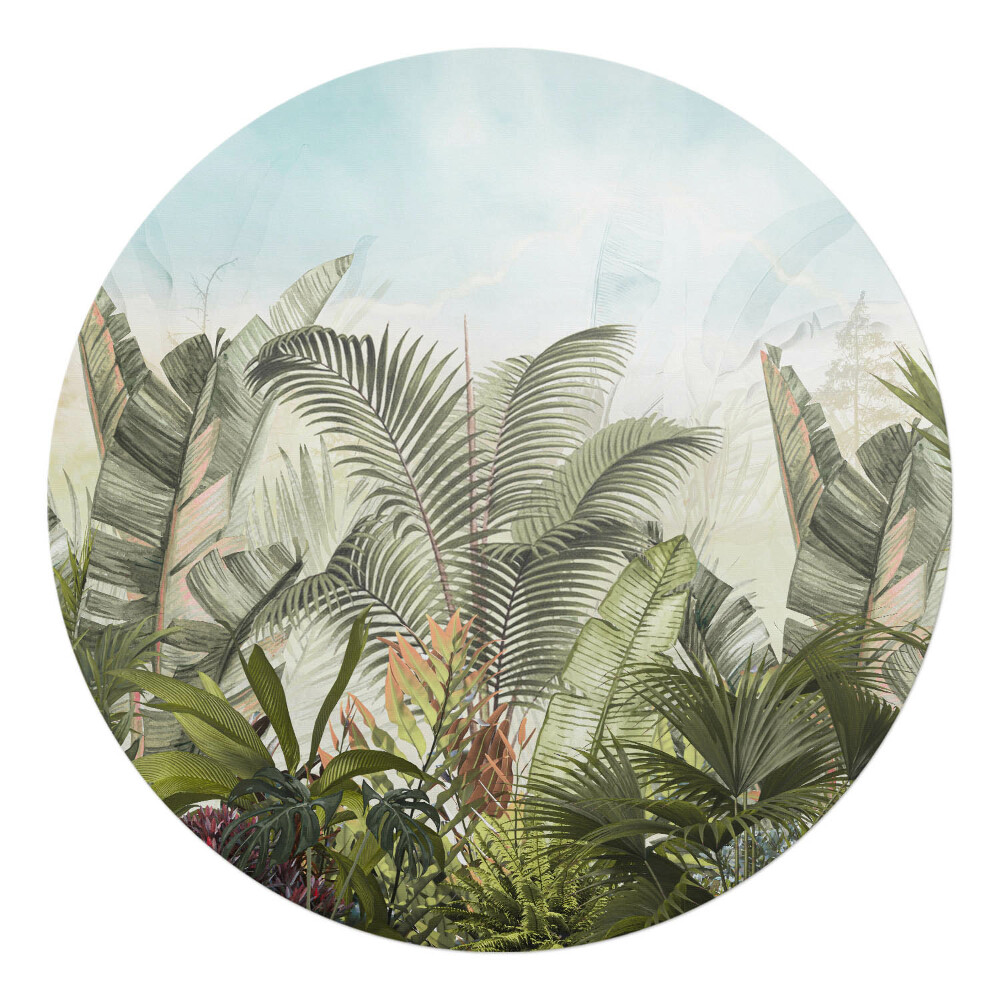 Podkładka pod krzesło obrotowe okrągła Tropikalna dżungla