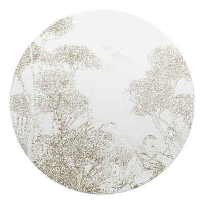 Mata pod fotel biurowy okrągła Delikatne drzewa tropikalne