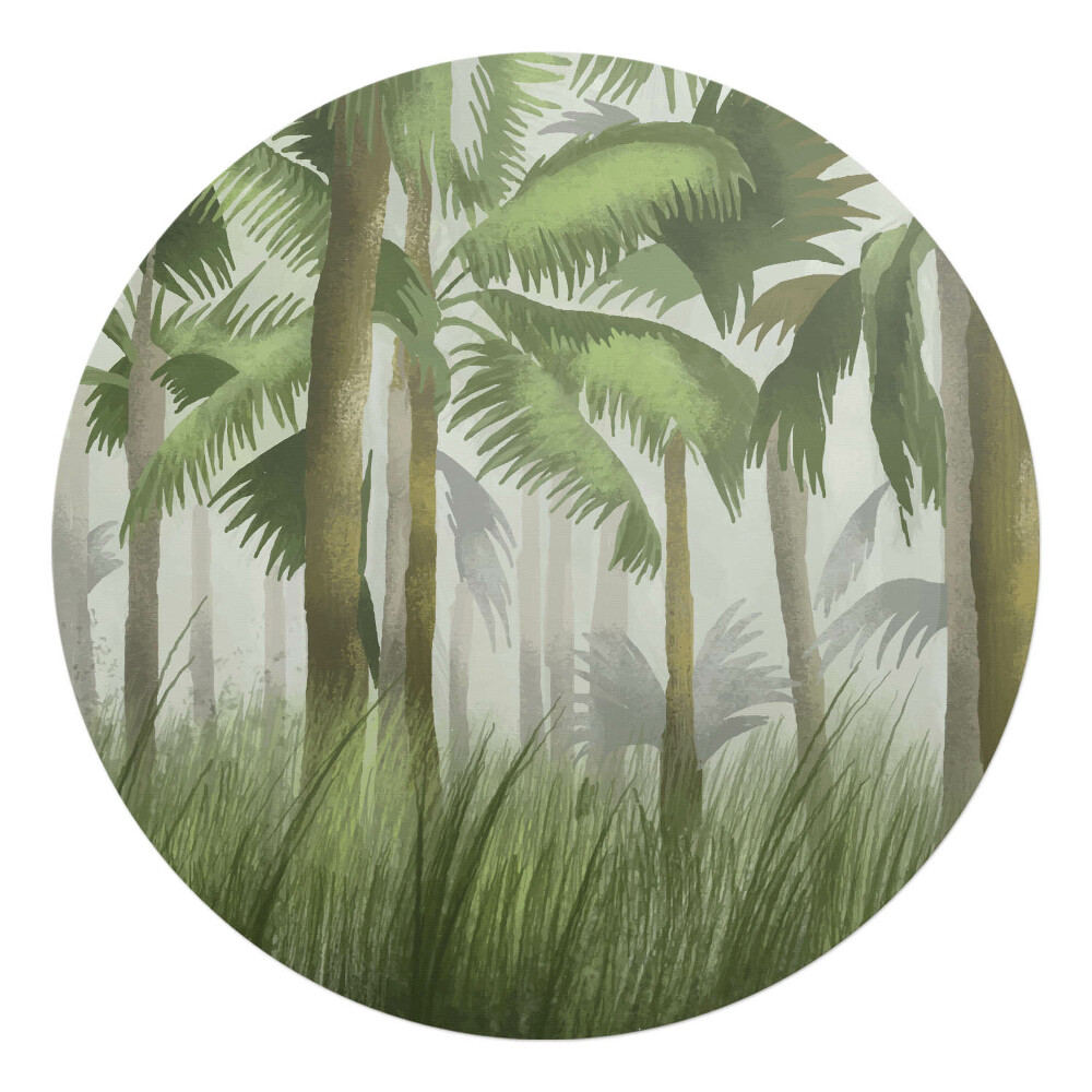 Podkładka pod krzesło obrotowe okrągła Las tropikalny