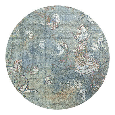 Podkładka pod krzesło okrągła Kwiatowy wzór vintage