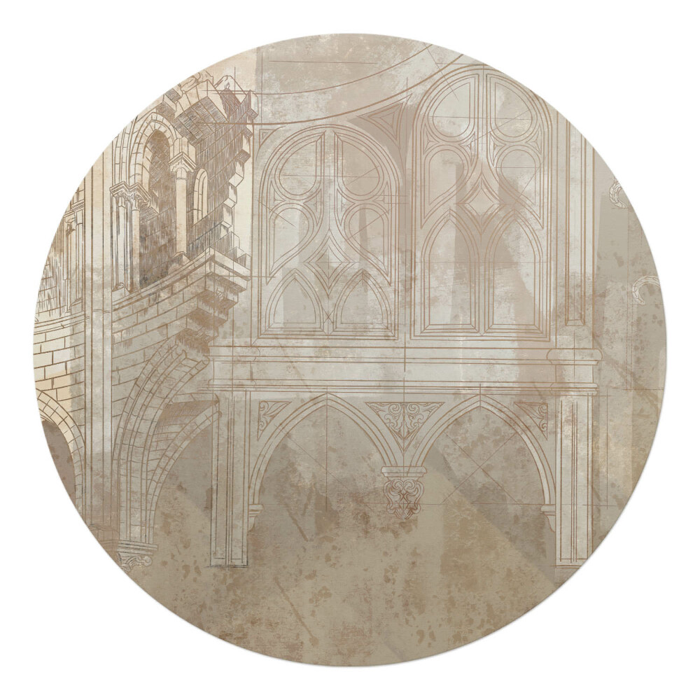 Podkładka pod krzesło obrotowe okrągła Gotycka architektura