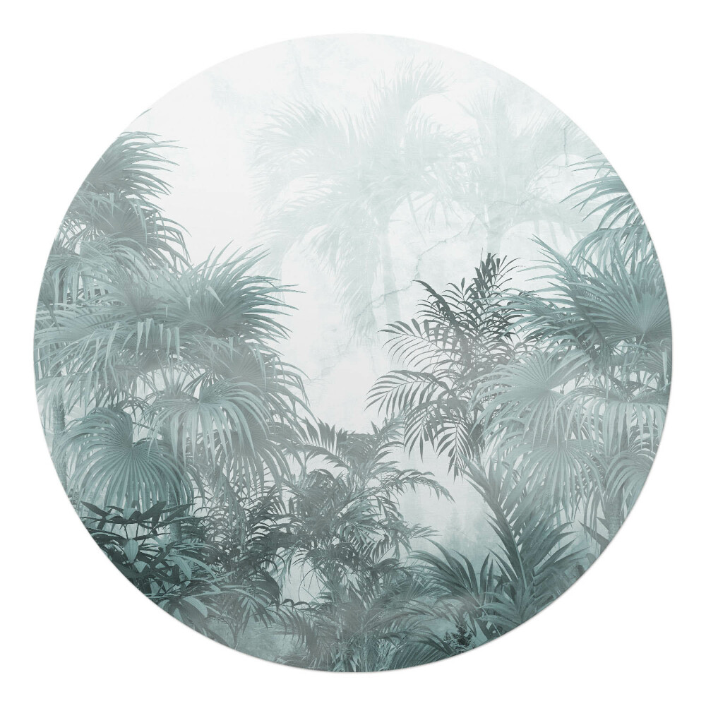 Mata na podłogę pod krzesło okrągła Tropikalna mgła