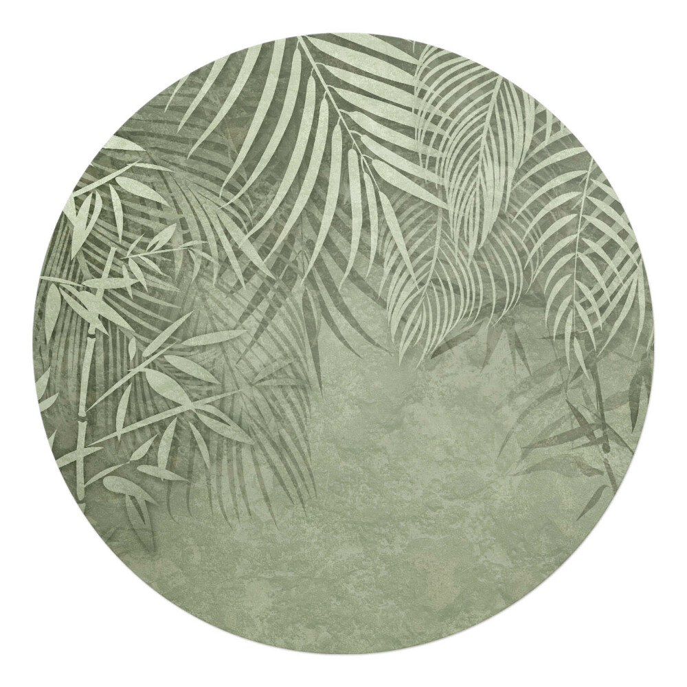 Podkładka pod krzesło obrotowe okrągła Liście tropikalne