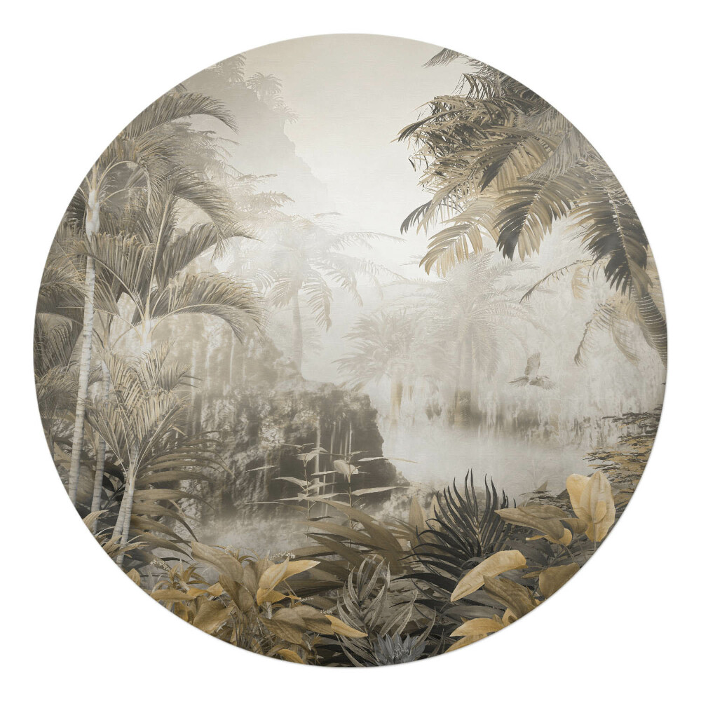 Mata pod fotel biurowy okrągła Tropikalna dżungla