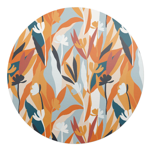 Podkładka pod krzesło obrotowe okrągła Abstrakcyjne liście