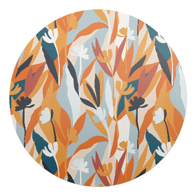 Podkładka pod krzesło obrotowe okrągła Abstrakcyjne liście