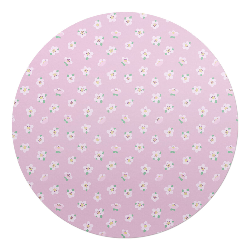 Podkładka pod krzesło obrotowe okrągła Kwiatowy wzór pastelowy