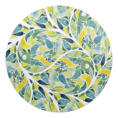 Podkładka pod krzesło obrotowe okrągła Abstrakcyjny liść