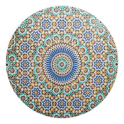 Mata na podłogę pod krzesło okrągła Geometryczny wzór mozaiki