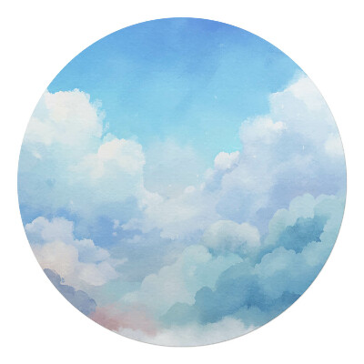 Mata pod fotel biurowy okrągła Malowane chmury