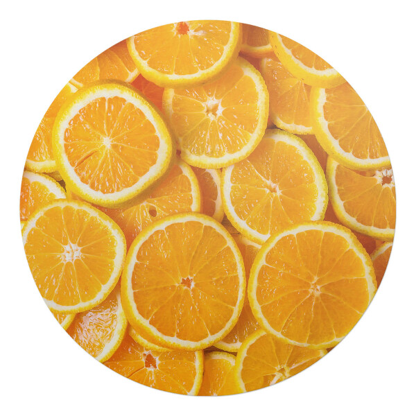 Mata na podłogę pod krzesło okrągła Plastry cytrusów