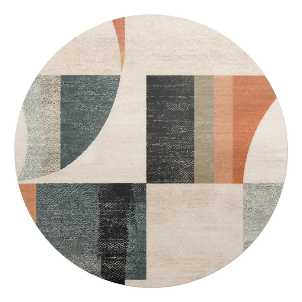 Mata pod fotel biurowy okrągła Geometryczne formy retro