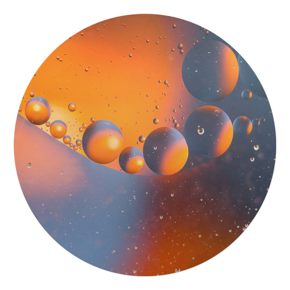 Mata na podłogę pod krzesło okrągła Bąbelkowy abstrakt