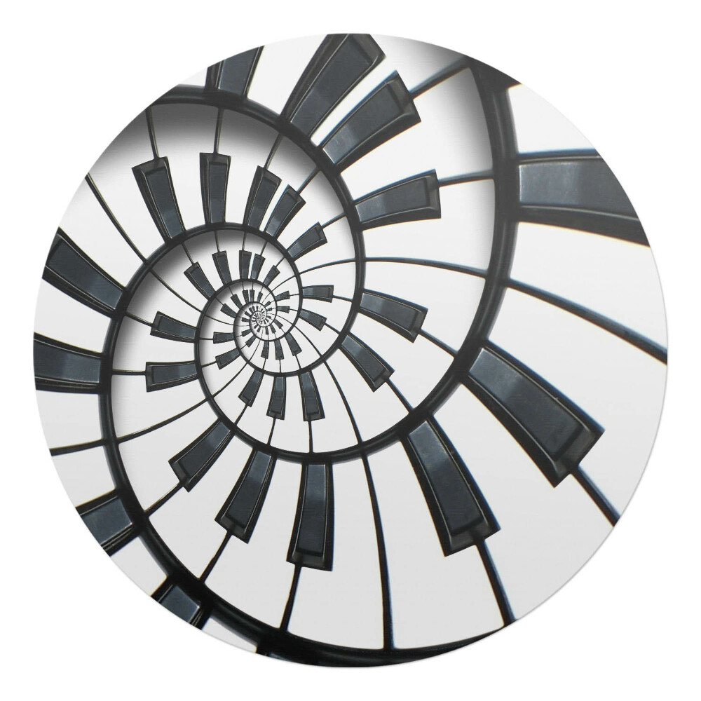 Mata na podłogę pod krzesło okrągła Spiralne klawisze