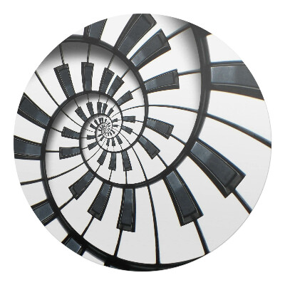 Mata na podłogę pod krzesło okrągła Spiralne klawisze