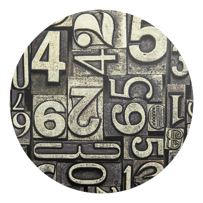 Podkładka pod krzesło obrotowe okrągła Styl retro cyfry