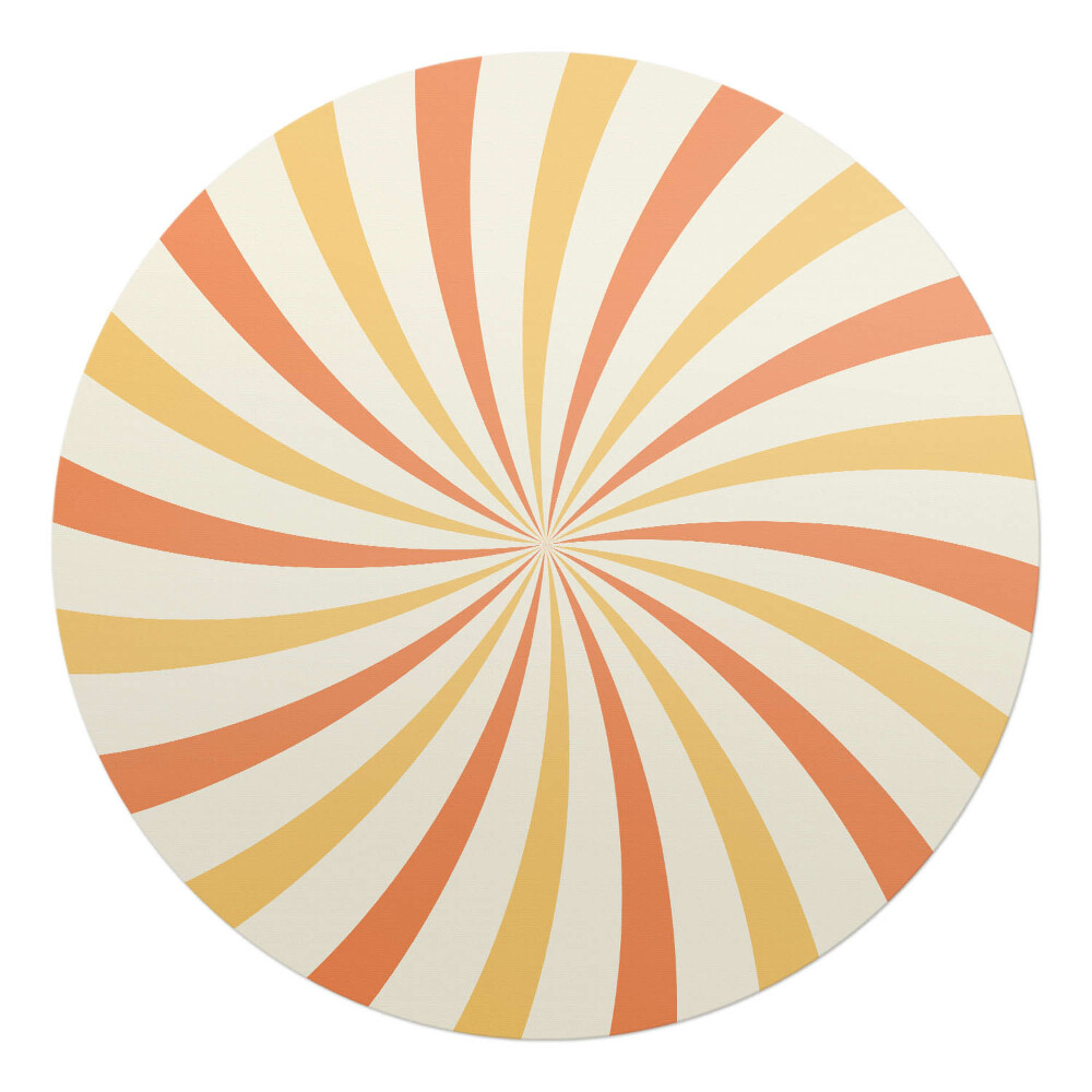 Podkładka pod krzesło okrągła Wirujące pasy retro