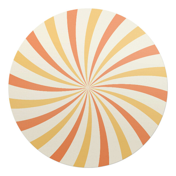 Podkładka pod krzesło okrągła Wirujące pasy retro