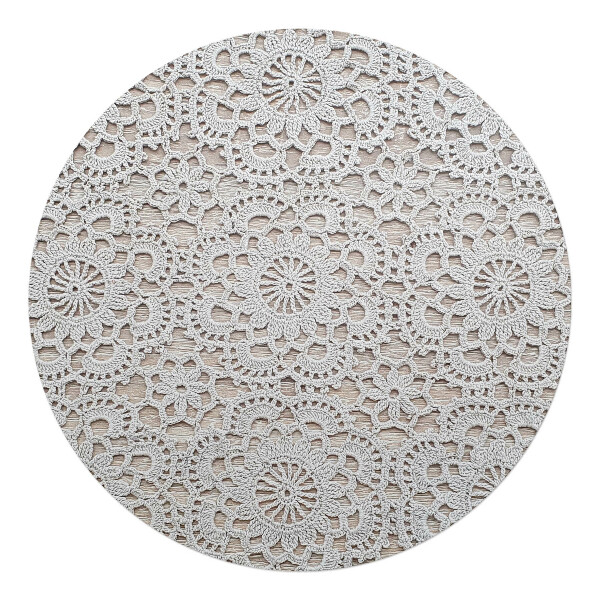 Mata pod fotel biurowy okrągła Koronkowe kwiaty