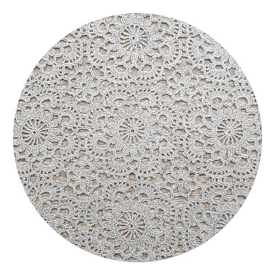 Mata pod fotel biurowy okrągła Koronkowe kwiaty