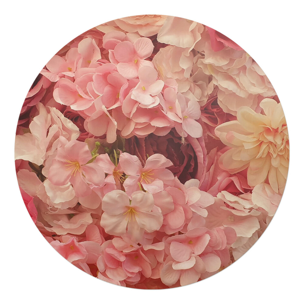 Mata na podłogę pod krzesło okrągła Kwiatowy bukiet