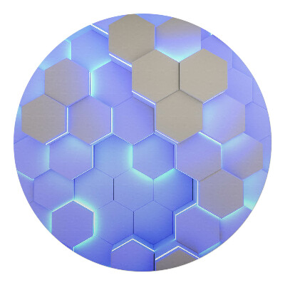 Podkładka pod krzesło obrotowe okrągła Podświetlone heksagony