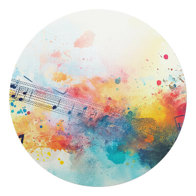 Podkładka pod krzesło okrągła Muzyczna abstrakcja