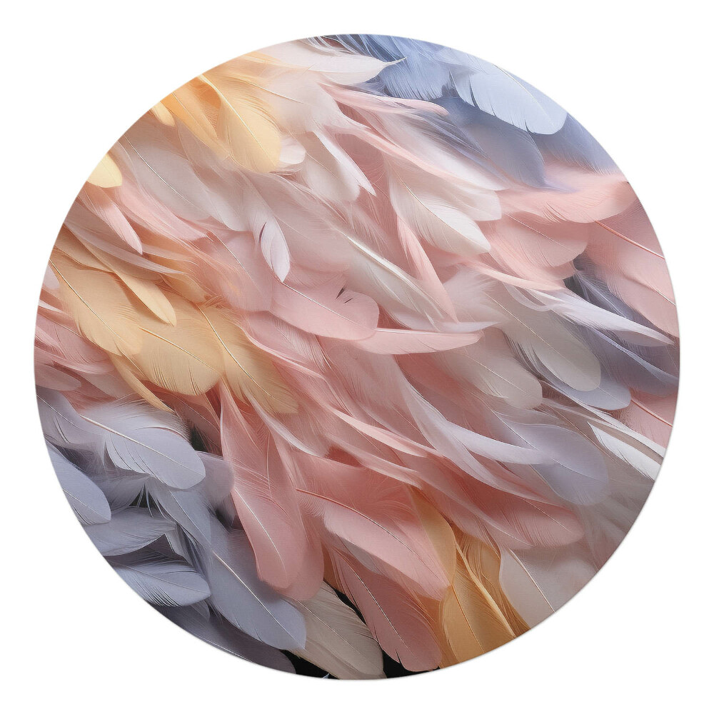 Podkładka pod krzesło okrągła Pastelowe pióra