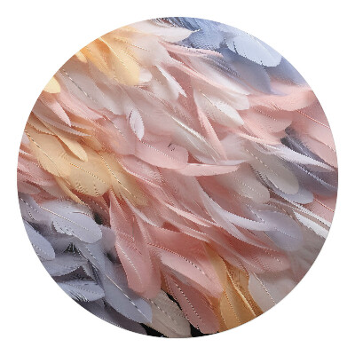 Podkładka pod krzesło okrągła Pastelowe pióra