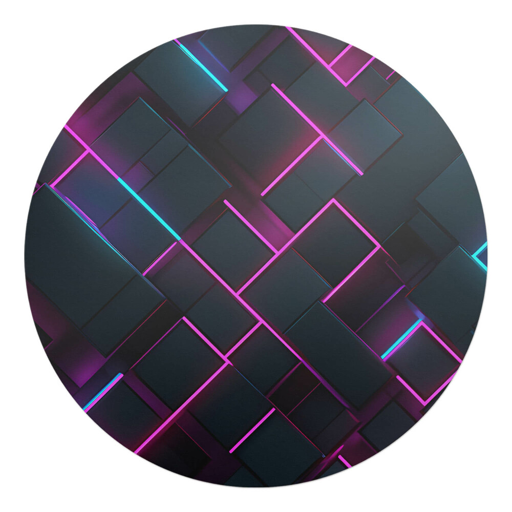 Mata na podłogę pod krzesło okrągła Neonowe prostokąty