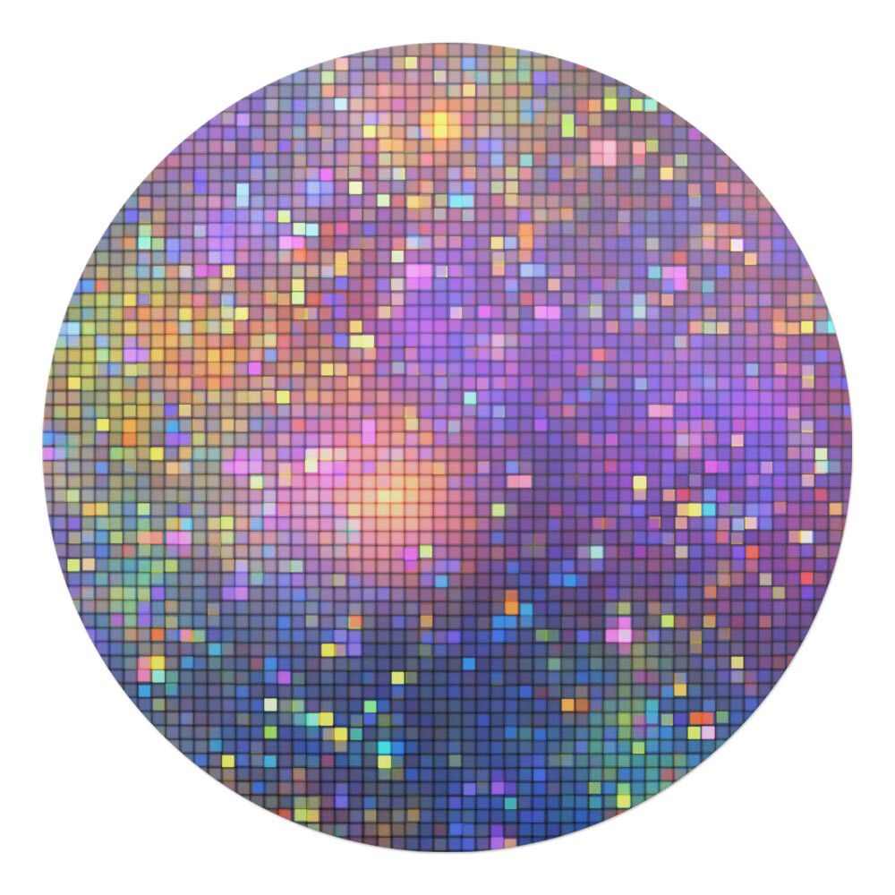 Mata na podłogę pod krzesło okrągła Mozaika pikselowa