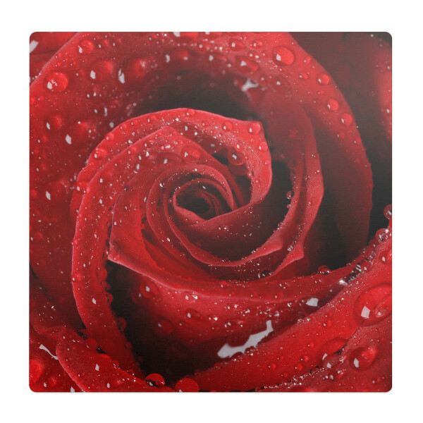 Podkładka pod krzesło Róża z kroplami wody