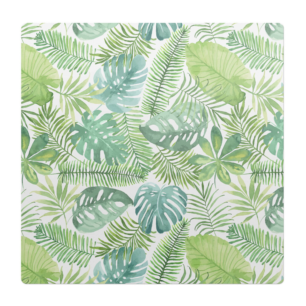 Mata na podłogę pod krzesło Liście tropikalne