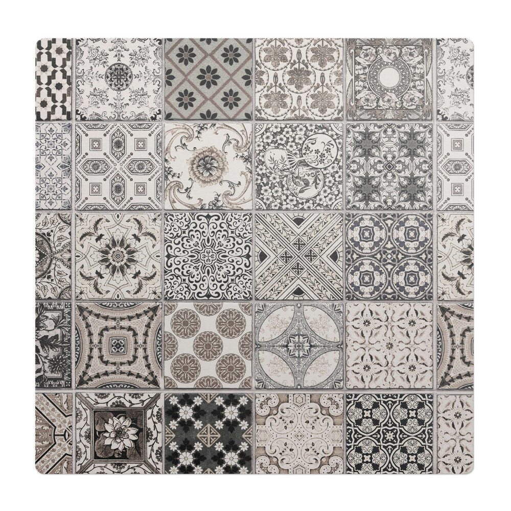 Mata pod fotel biurowy Kafelki w stylu retro