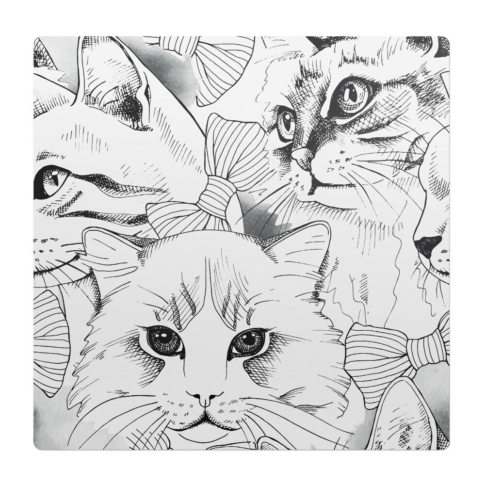 Mata pod fotel biurowy Koty z kokardkami