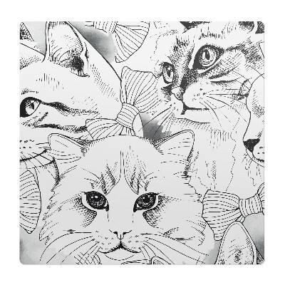 Mata pod fotel biurowy Koty z kokardkami