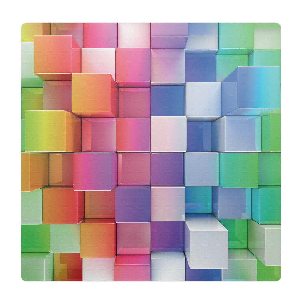 Mata pod krzesło Kolorowe sześciany 3D