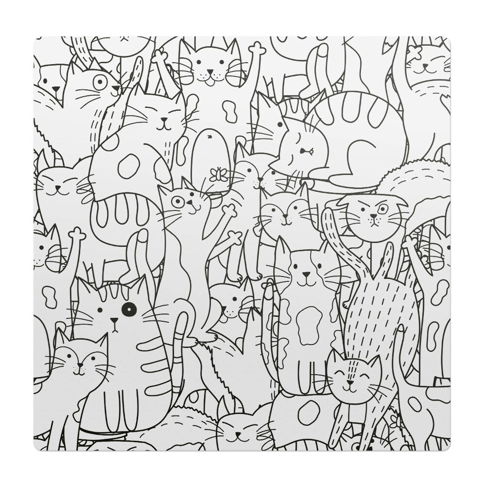 Mata pod fotel biurowy Rysunek kotów