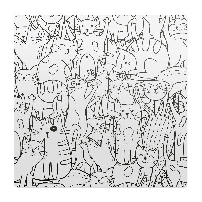 Mata pod fotel biurowy Rysunek kotów