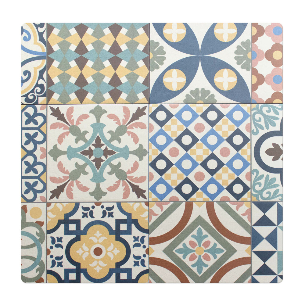 Mata na podłogę pod krzesło Kafelki retro wzory