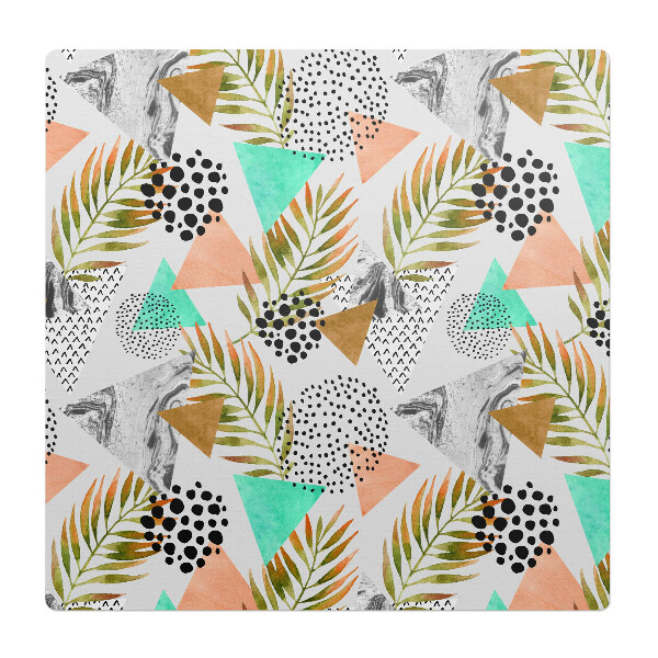 Mata na podłogę pod krzesło Geometryczne liście