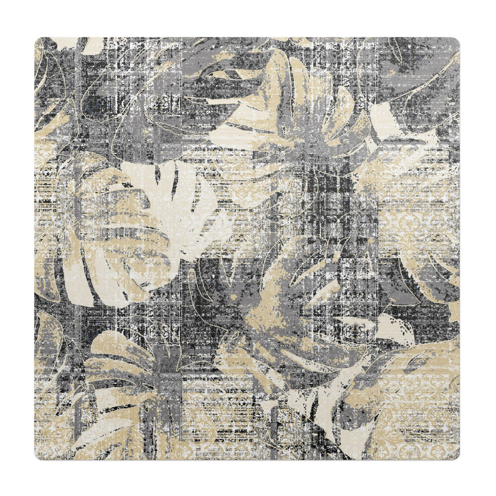 Mata pod fotel ochrona paneli Liście retro vintage