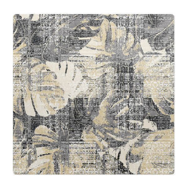 Mata pod fotel ochrona paneli Liście retro vintage