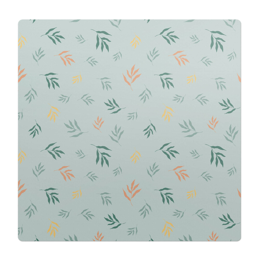 Mata pod fotel biurowy Liście na pastelowym tle