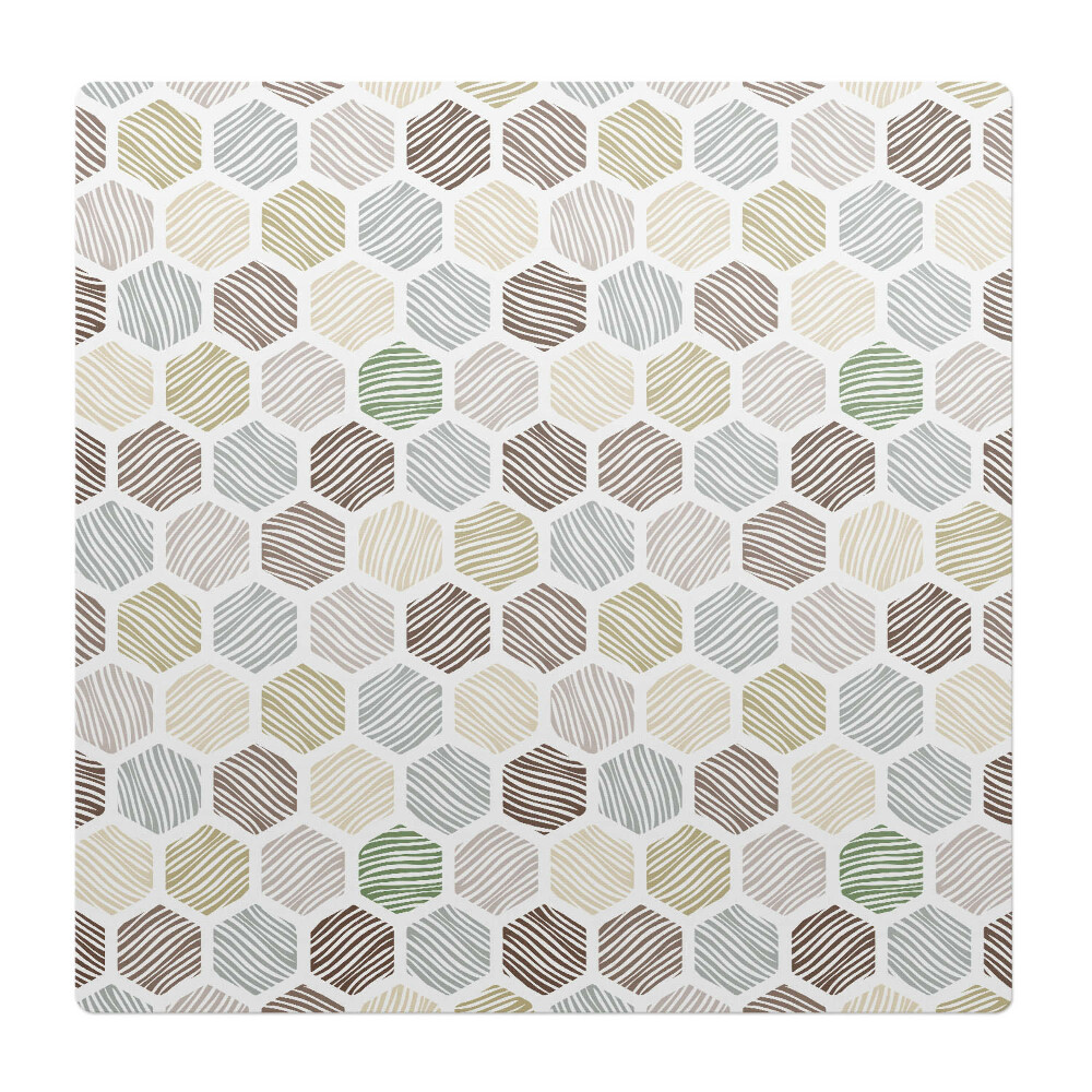 Mata na podłogę pod krzesło Sześciokąty z paskami