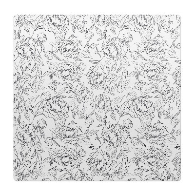 Podkładka pod krzesło obrotowe Kwiatowy wzór konturowy