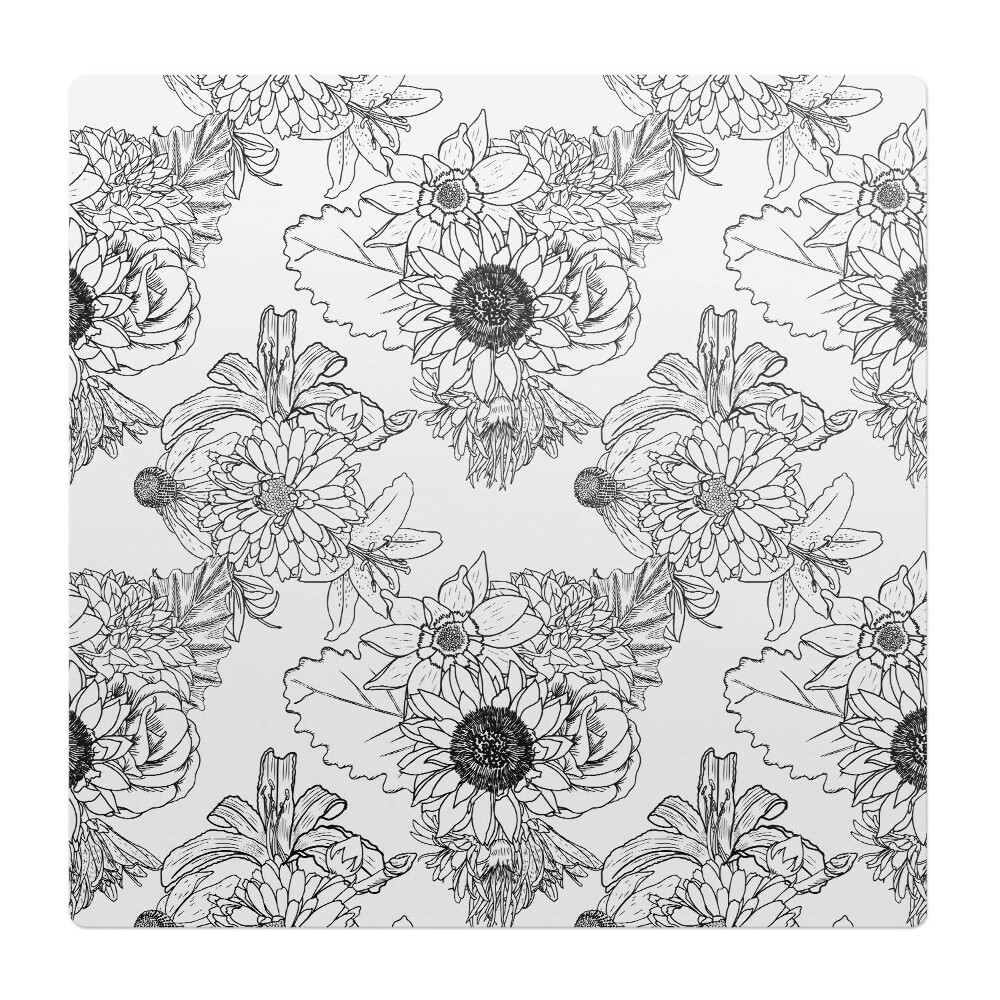 Podkładka pod krzesło obrotowe Kwiatowy wzór linearny