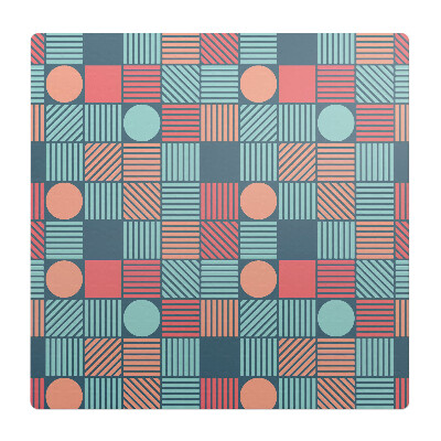 Mata pod fotel ochrona paneli Geometryczny wzór retro